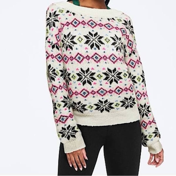 Victoria's Secret PINK Snowflake Sweater Size Large - Picture 1 of 6